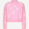 Cropped wool sweater with DG logo inlay