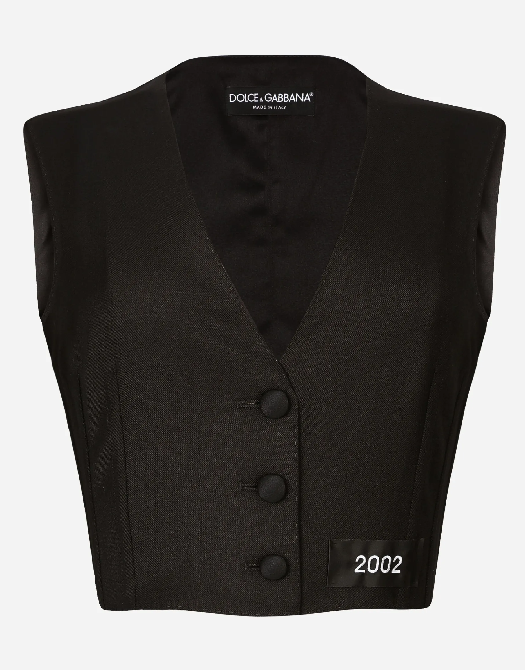 Cropped woolen gilet