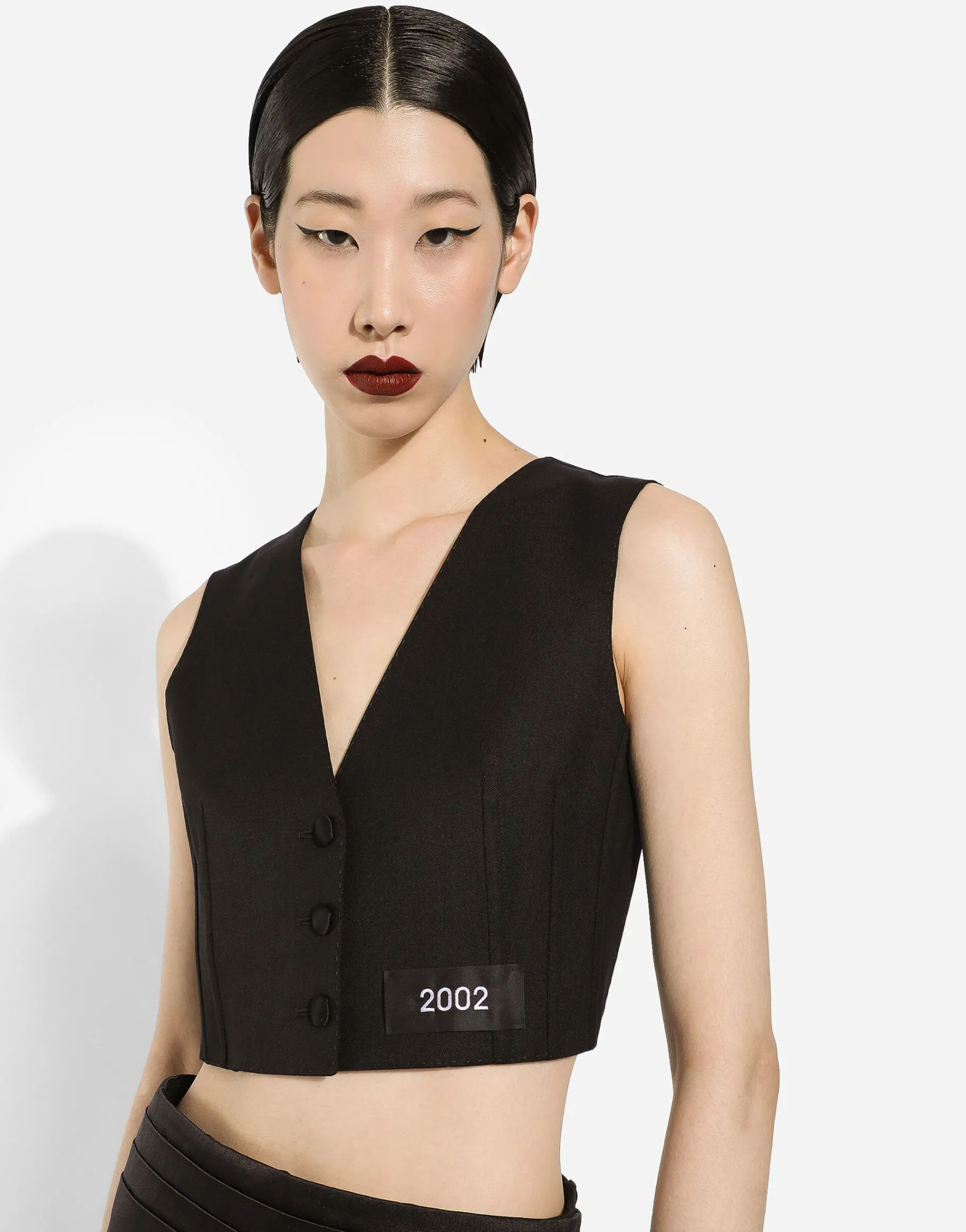 Cropped woolen gilet