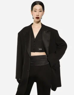 Cropped woolen gilet