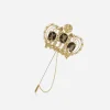 Crown brooch with quartzes and diamonds