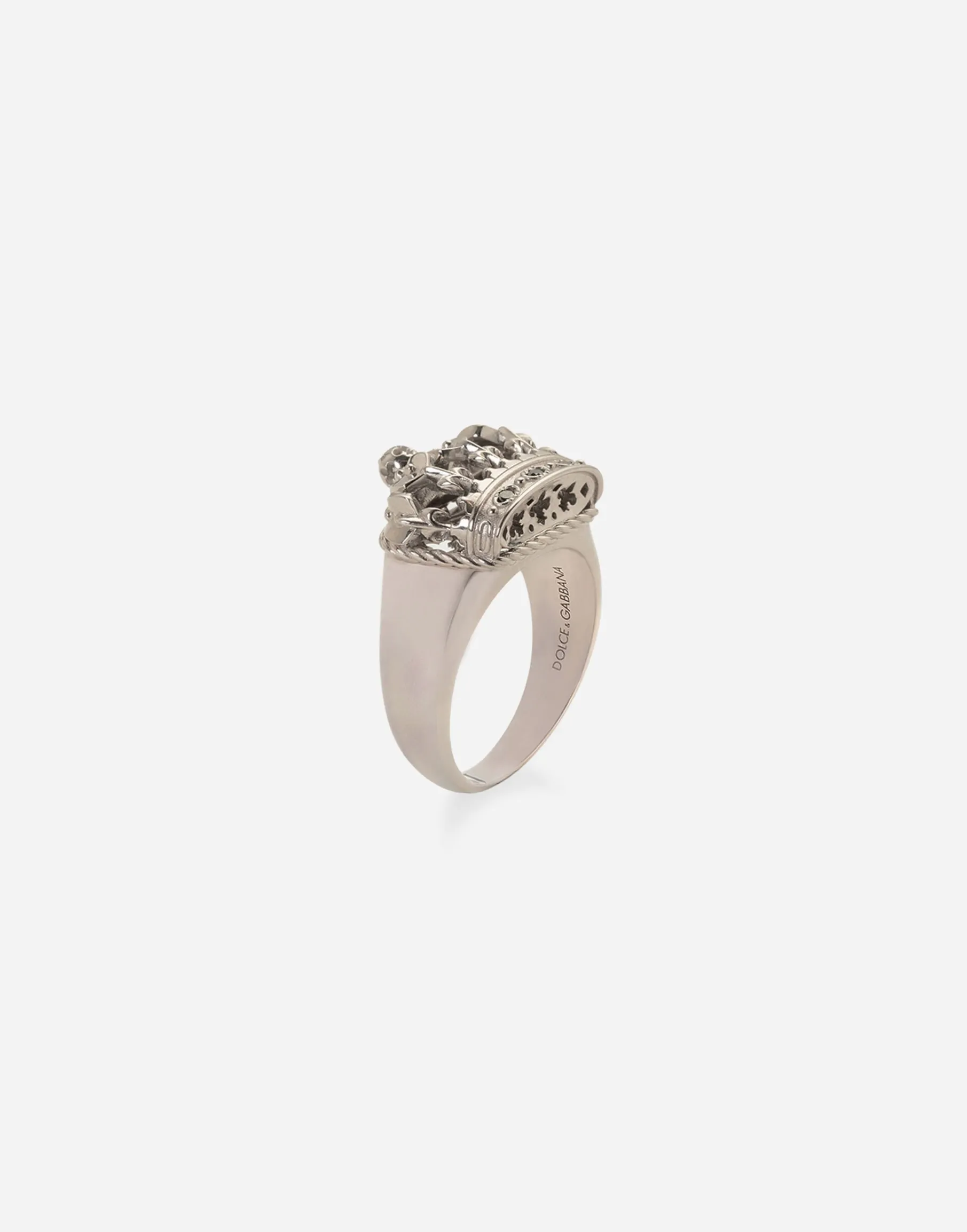 Crown white gold crown ring