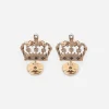 Crown white gold cufflinks with black diamonds