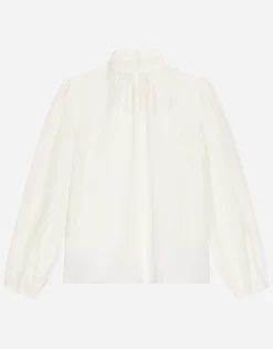 Crêpe de chine blouse with DG logo