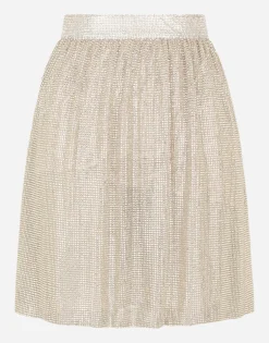 Crystal mesh midi skirt