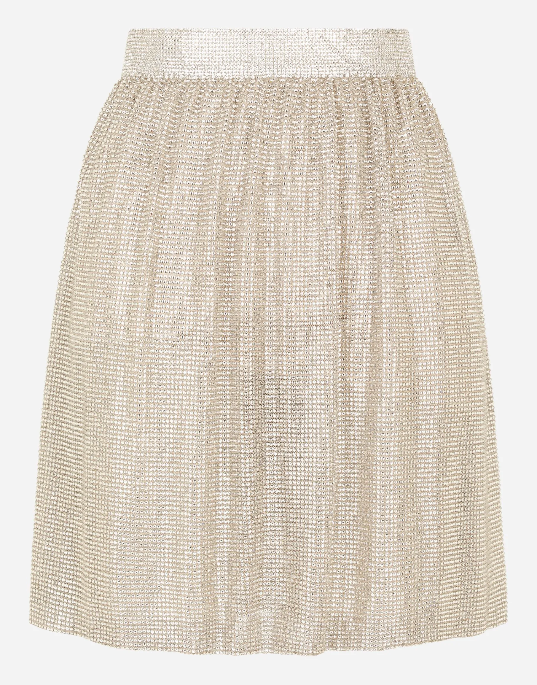 Crystal mesh midi skirt