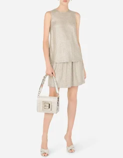 Crystal mesh midi skirt