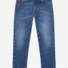 Dark blue slim-fit stretch jeans