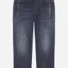 Dark blue stretch denim jeans