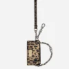 Dauphine calfskin card holder with leopard print