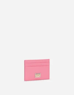 Dauphine calfskin card holder with branded tag