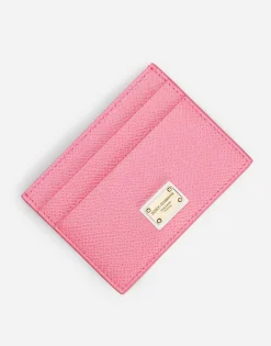 Dauphine calfskin card holder with branded tag