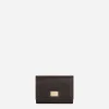 Dauphine calfskin wallet with branded tag