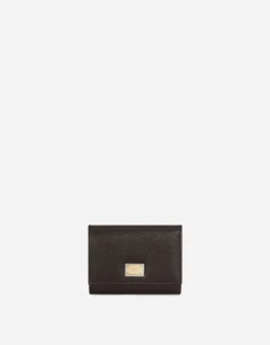 Dauphine calfskin wallet with branded tag