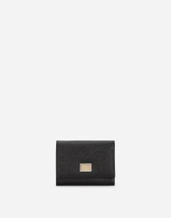 Dauphine calfskin wallet with branded tag