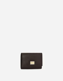 Dauphine calfskin wallet with branded tag