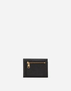 Dauphine calfskin wallet with branded tag