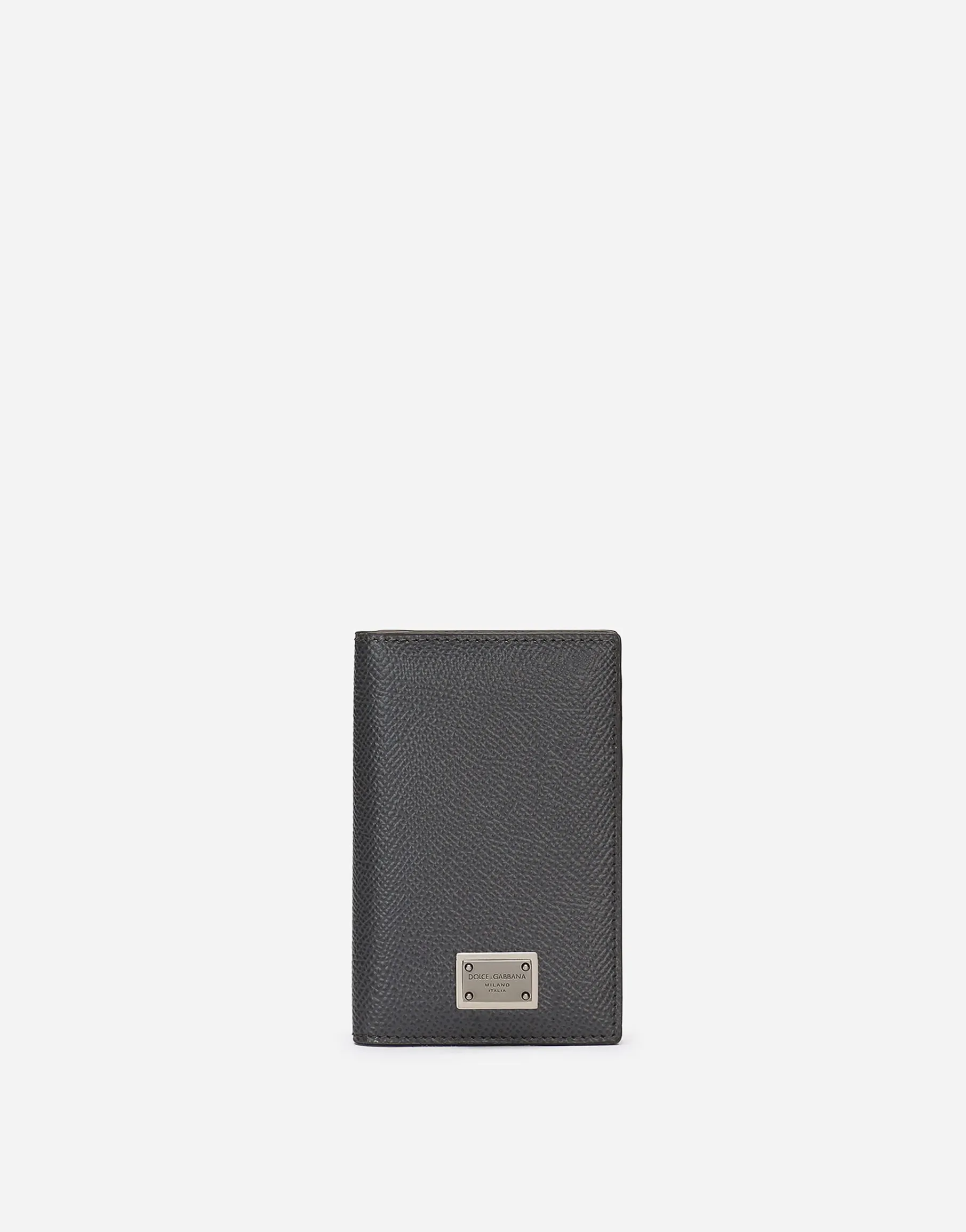 Dauphine-print calfskin bifold card holder