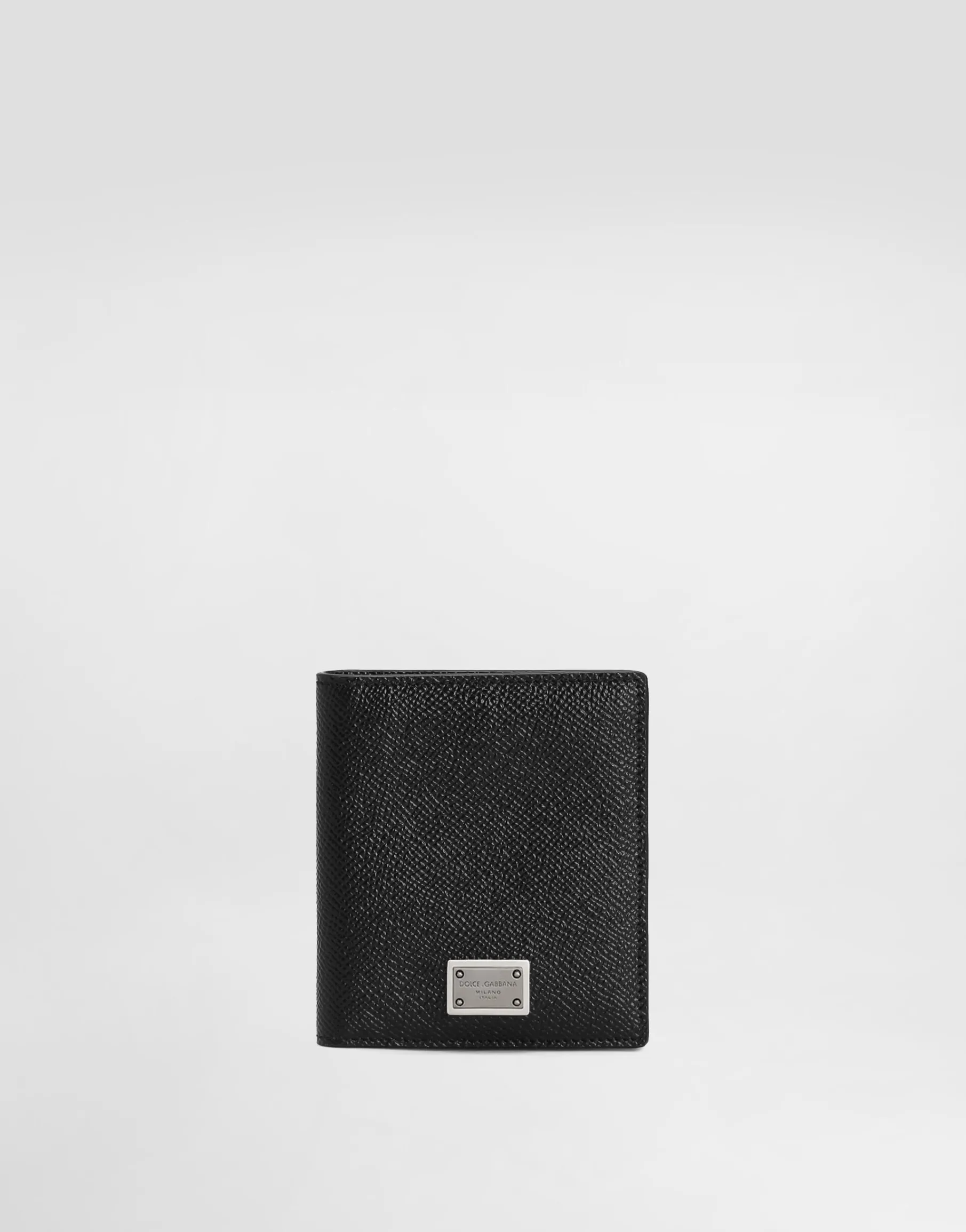 Dauphine-print calfskin bifold card holder