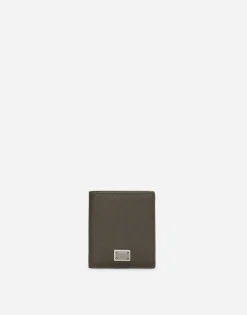 Dauphine-print calfskin bifold card holder