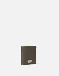 Dauphine-print calfskin bifold card holder