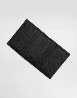 Dauphine-print calfskin bifold card holder