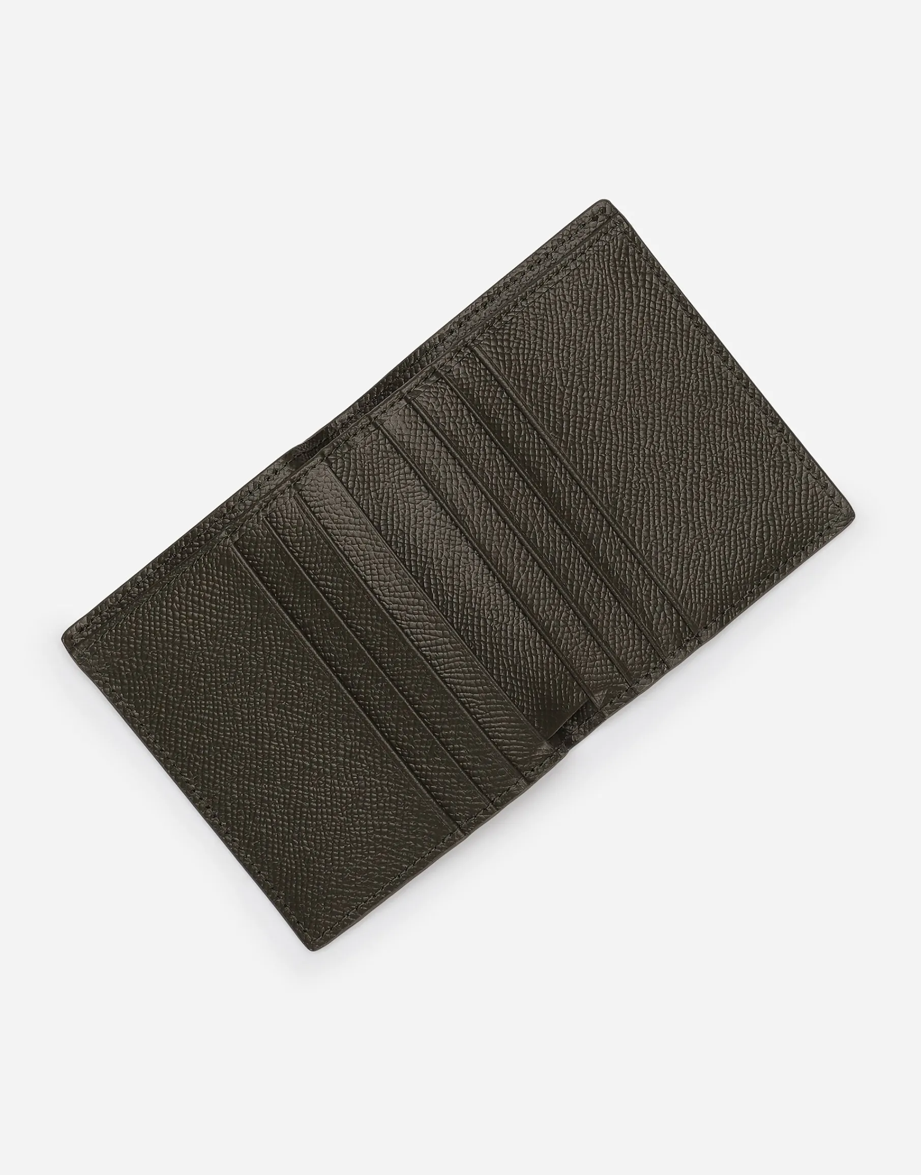 Dauphine-print calfskin bifold card holder