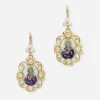 D.D. earrings in yellow 18kt gold with antique cheramic miniature