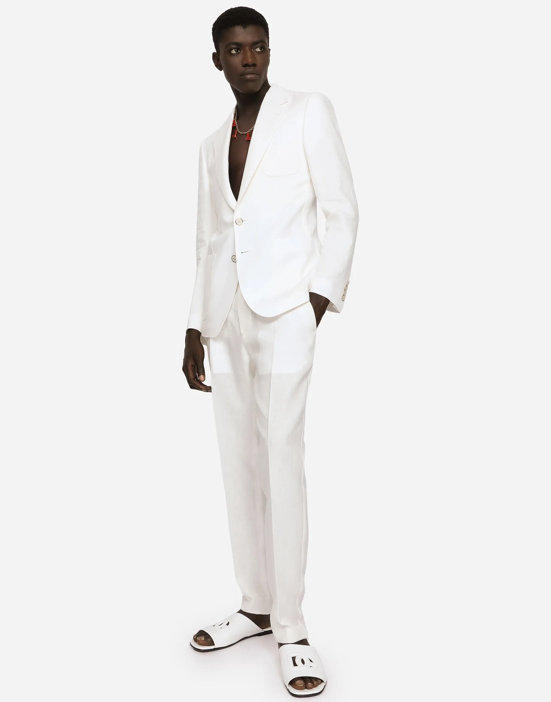 Deconstructed linen jacket