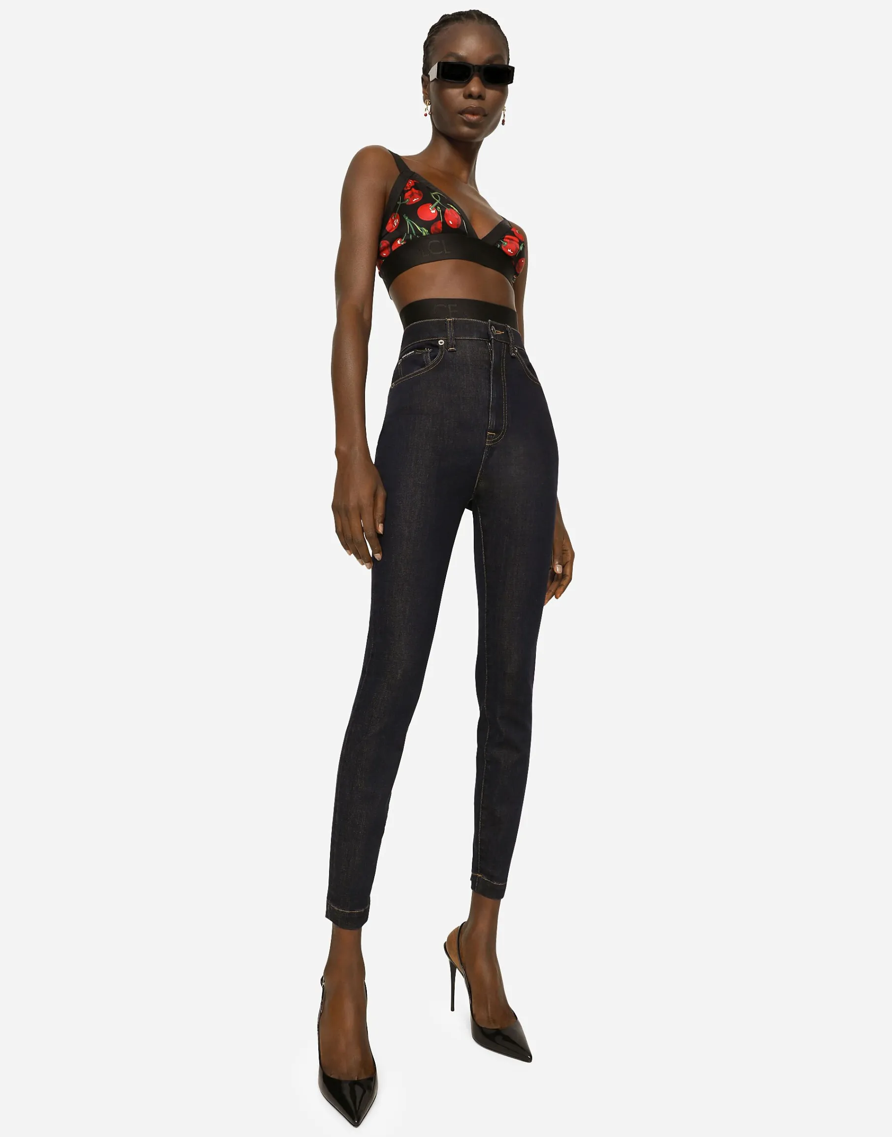 Deep blue stretch denim Grace jeans
