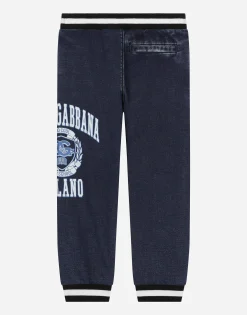 Denim jogging pants with Dolce&Gabbana logo