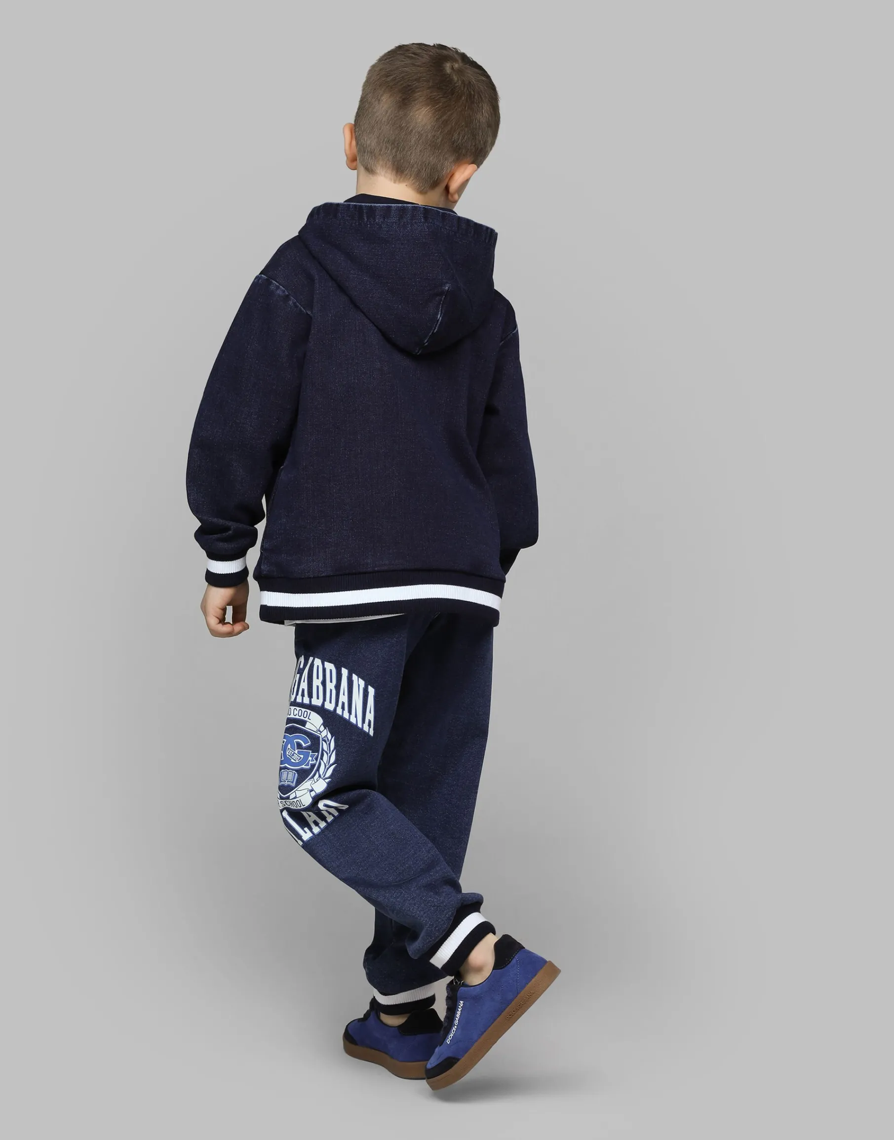 Denim jogging pants with Dolce&Gabbana logo