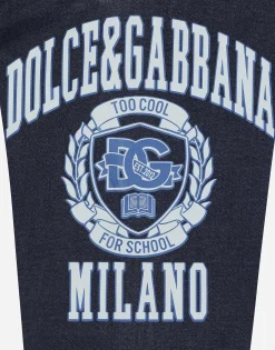 Denim jogging pants with Dolce&Gabbana logo