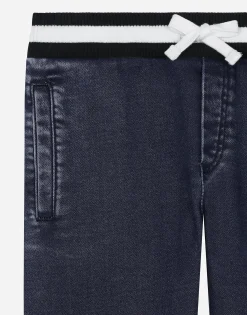 Denim jogging pants with Dolce&Gabbana logo