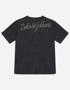 Denim shirt with Dolce&Gabbana logo