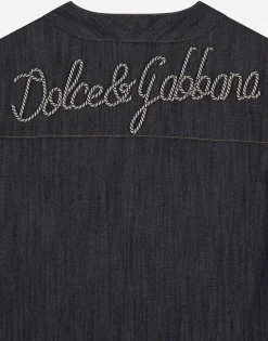 Denim shirt with Dolce&Gabbana logo