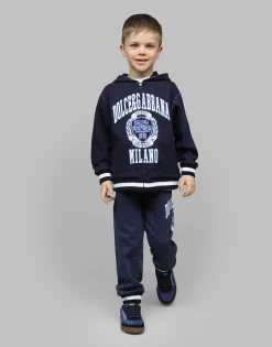 Denim-look jersey hoodie with Dolce&Gabbana logo