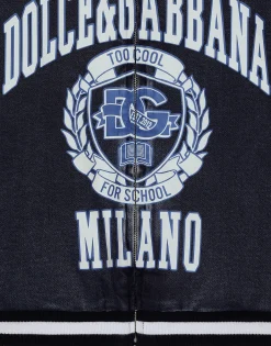 Denim-look jersey hoodie with Dolce&Gabbana logo