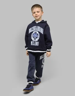 Denim-look jersey hoodie with Dolce&Gabbana logo