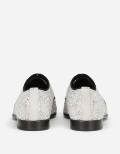 Derby shoes with fusible rhinestones