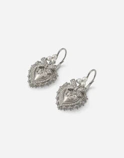 Devotion earrings in white gold with diamonds and pearls