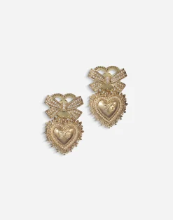 Devotion earrings in yellow gold with diamonds