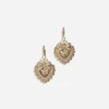 Devotion earrings in yellow gold with diamonds and pearls