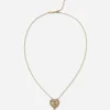 Devotion necklace in yellow gold with diamonds and pearls
