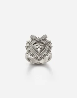 Devotion ring in white gold with diamonds