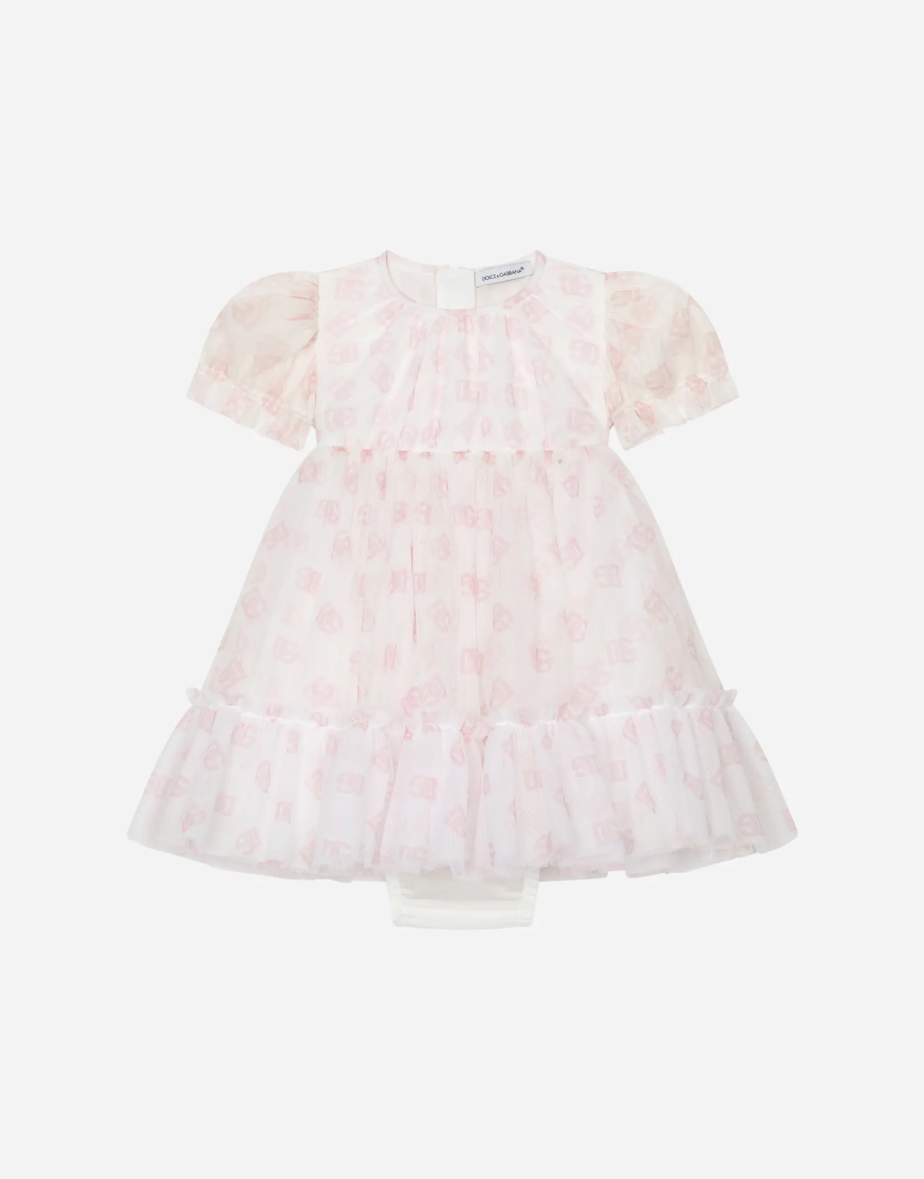 DG logo-print tulle dress