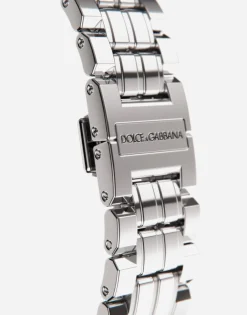DG7Gems steel watch with light blue topazes