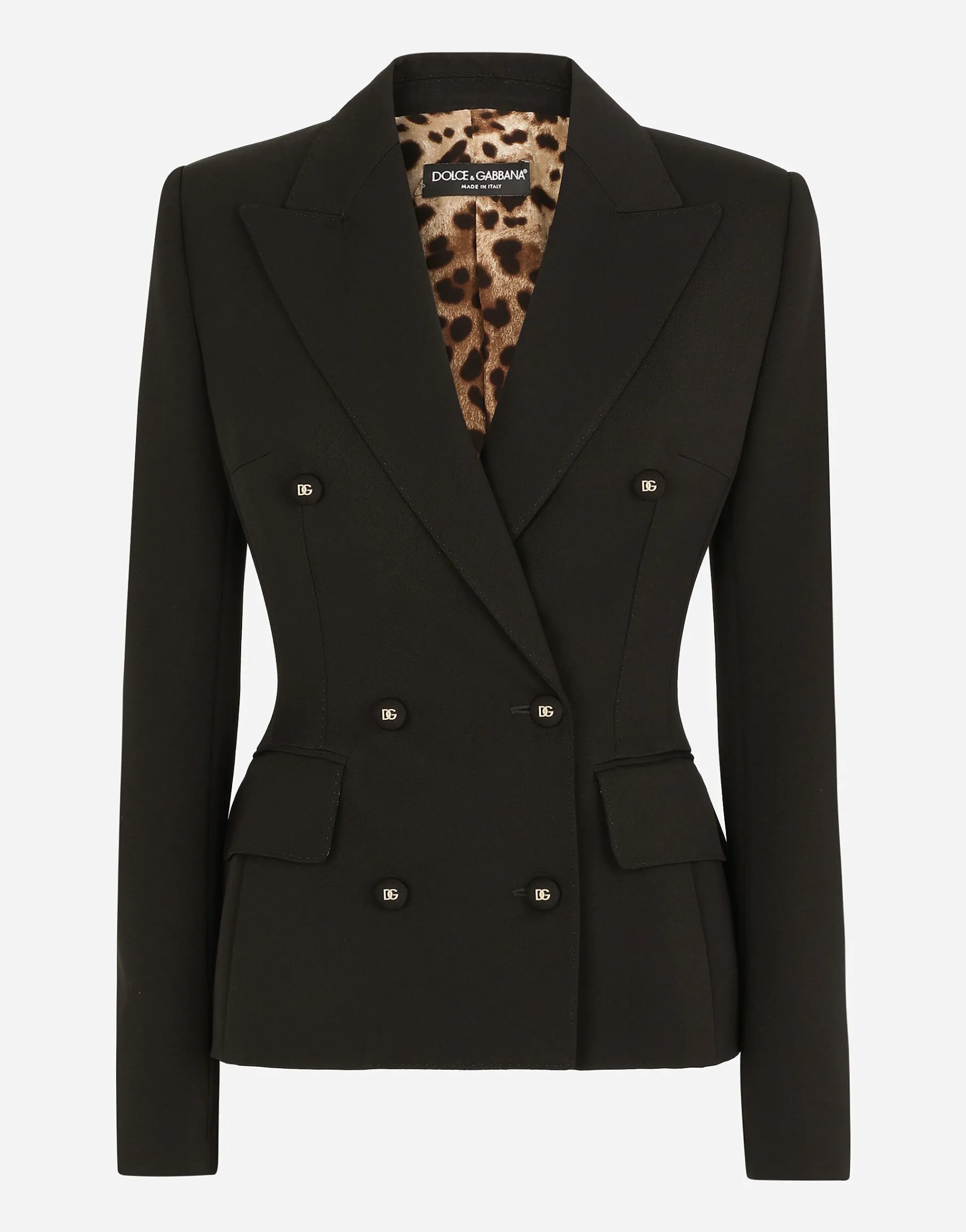 Dolce-fit woolen jacket with branded buttons