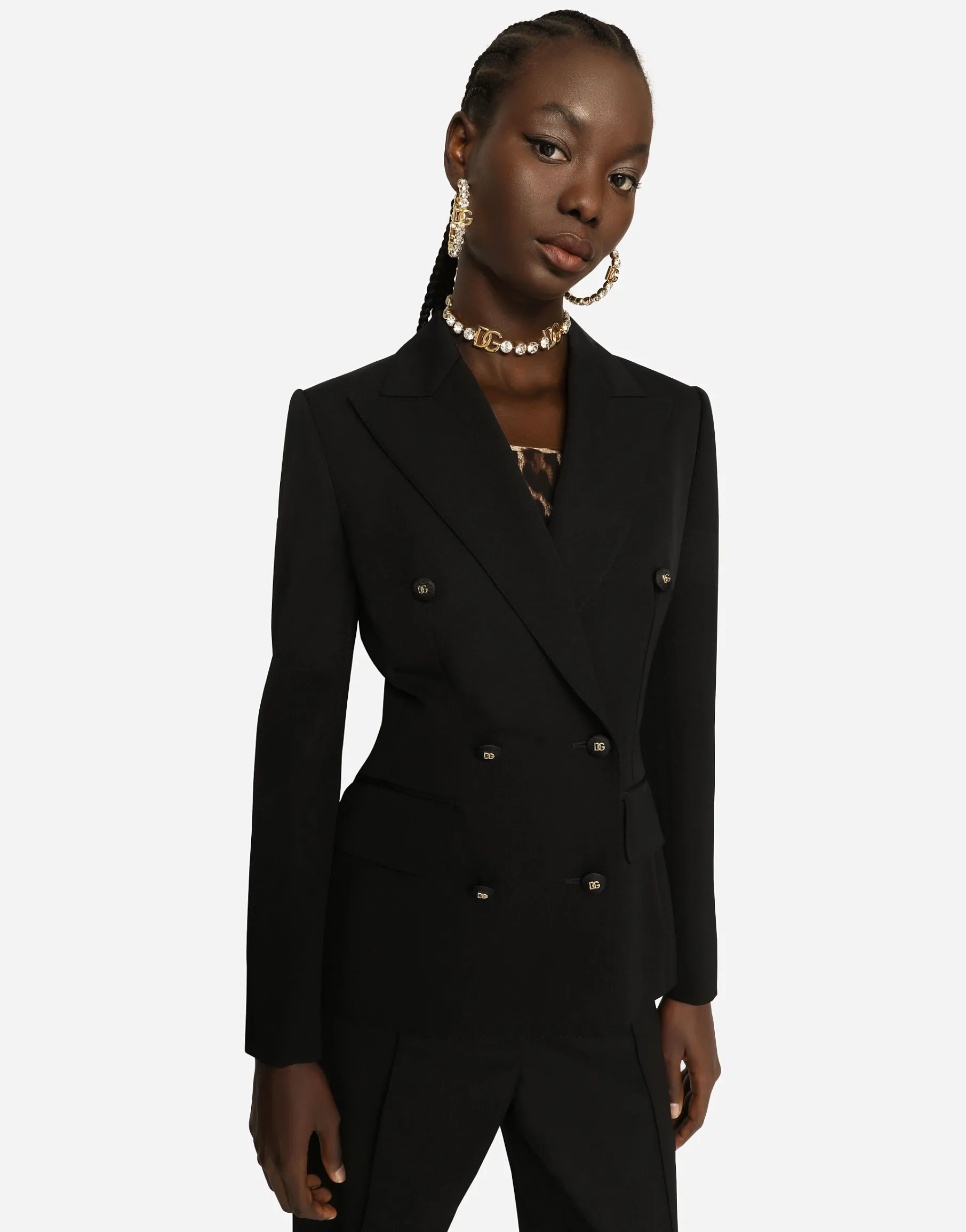 Dolce-fit woolen jacket with branded buttons
