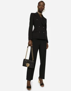 Dolce-fit woolen jacket with branded buttons